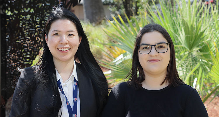 Interns Christine Lee and Stephanie Boskovski